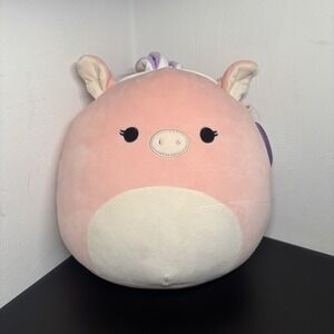 Squishmallows HETTIE Pink Pig Bunny‎ Ears Easter 14" Plush Kellytoy NEW NWT